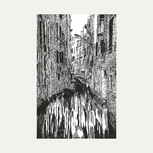 'Lines of Venice' framed original by Briana Banks