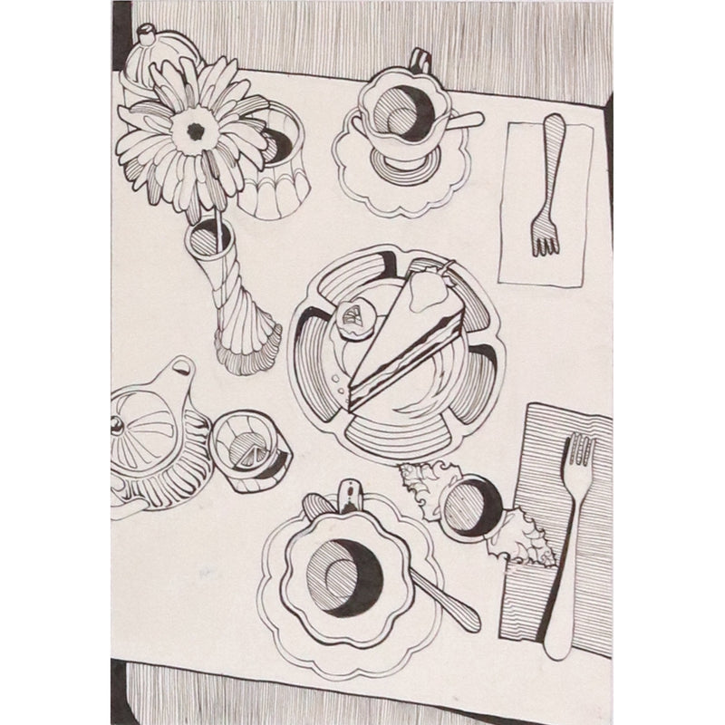 'Family Lunch' framed original by Kristy Sharma