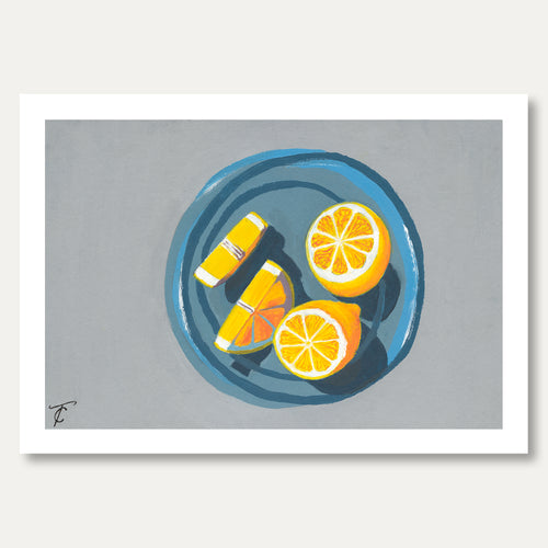 'Lemon Slices & Plate' by Trelise Christian